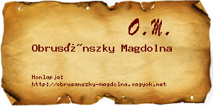 Obrusánszky Magdolna névjegykártya