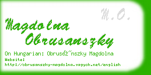 magdolna obrusanszky business card